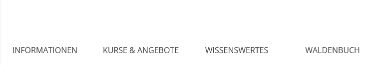 Navigationsleiste mit den Menüpunkten "Informationen", "Kurse und Angebote", "Wissenswertes", "Waldenbuch"